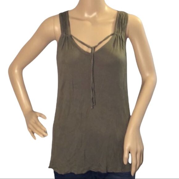 Old Navy Olive Green Tank Top Braid M - Picture 1 of 10